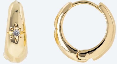 Creolen Edelstahl vergoldet Zirkonia