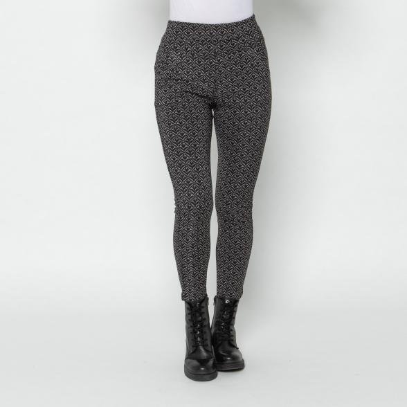 FASHION NEWS Thermo-Fleece-Leggings schwarz/beige