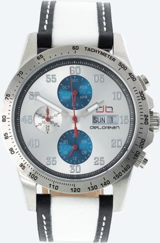 DeLorean Herren-Automatikuhr "Racing" weiß