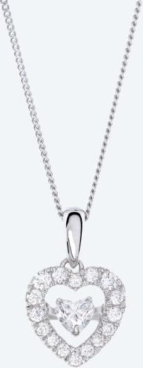 Thumbnail - LG Anhänger mit Kette 925 Silber rhod. Diamanten