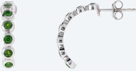 Ohrstecker 925 Silber rhodiniert Chromdiopsid