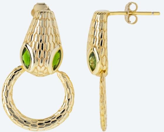 Ohrhänger 925 Silber vergoldet Chromdiopsid