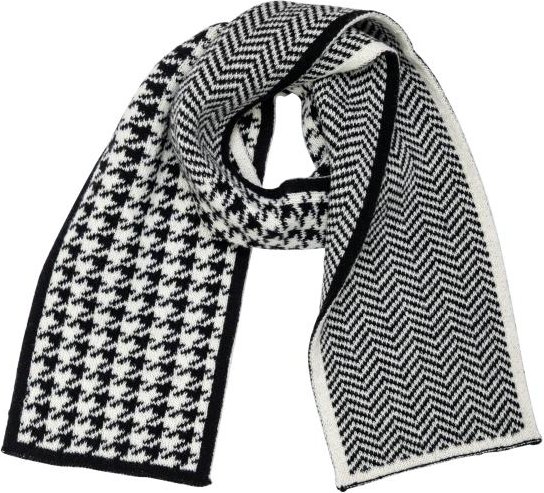 Schal mit Hahnentrittmuster schwarz