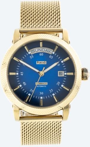 PortaS Herren-Automatikuhr "Ernstthal" gold-blau