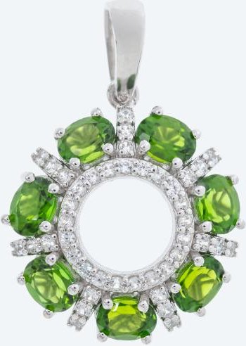 Anhänger 925 St. Silber rhodiniert Chromdiopsid