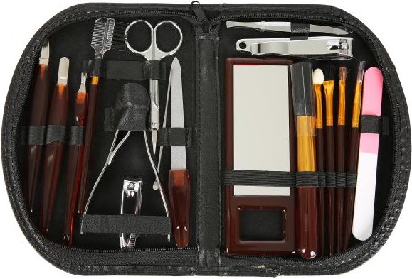 Maniküre und Make Up Set 19-teilig schwarz