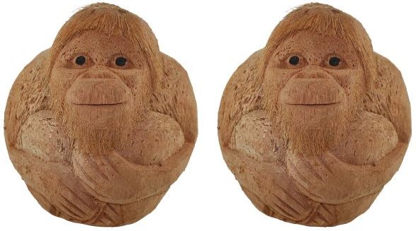 Darimana Äffchen aus Kokosnuss 2er-Set