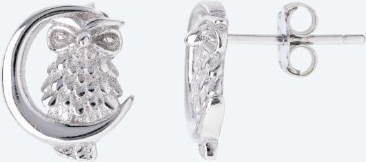 Ohrstecker Eule 925 Silber rhodiniert