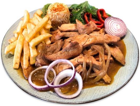 Gyros in deftiger Soße