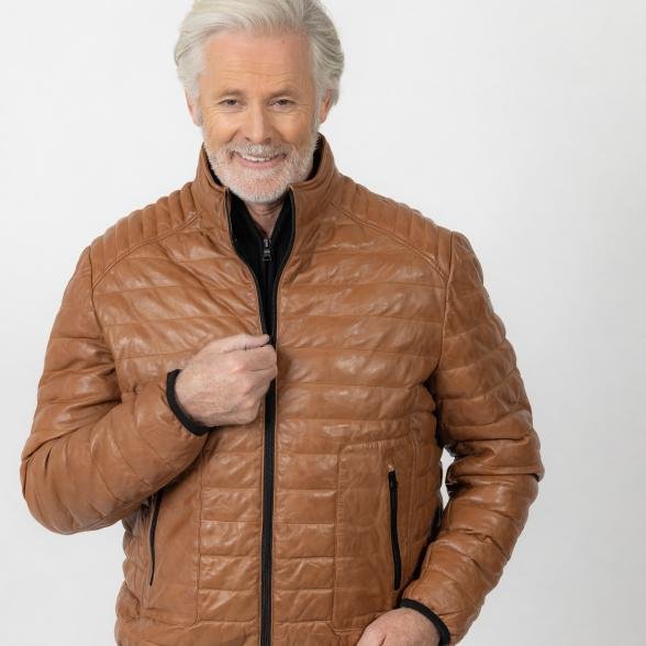 OTTO KERN Herren-Lederjacke 'Oliver' cognac