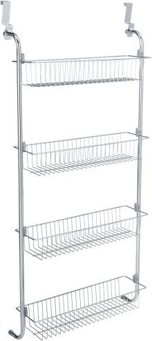 Wenko Türregal XL + 4 Körbe Chrom