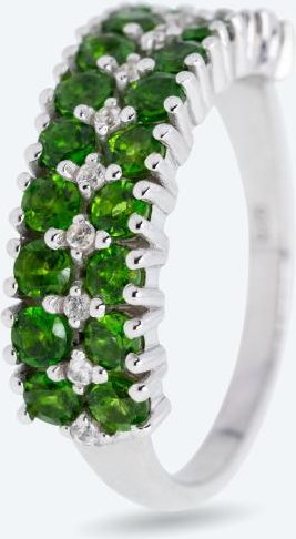 Ring 925 St. Silber rhodiniert Chromdiopsid