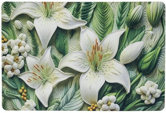 3D-Fußmatte Lilien
