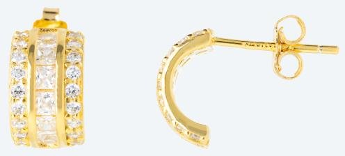 Ohrstecker 925 Sterling Silber vergoldet Zirkonia