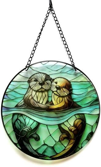 Fensterbild Otterpärchen 25cm