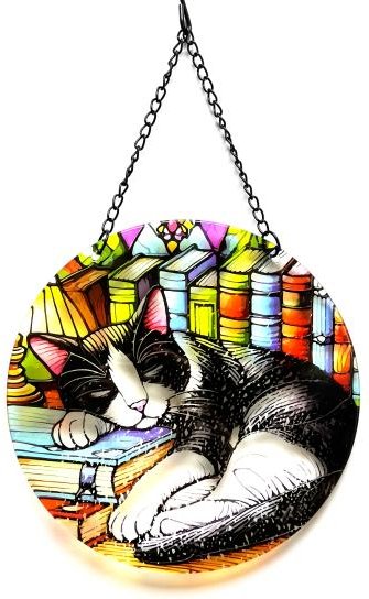 Fensterbild Schlafende Katze 25cm