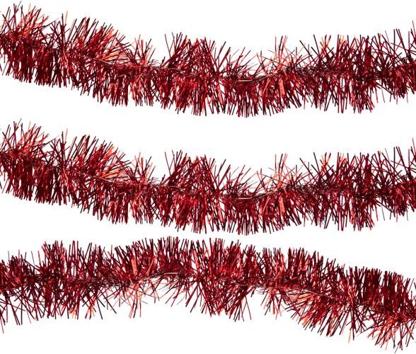 Lichterkette Lametta beleuchtet rot 10m