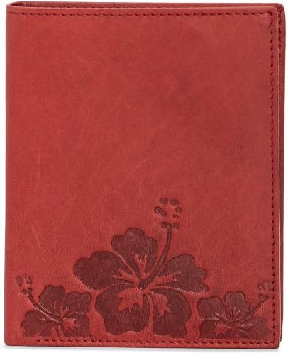 TESORO Lederbörse Hibiskus rot