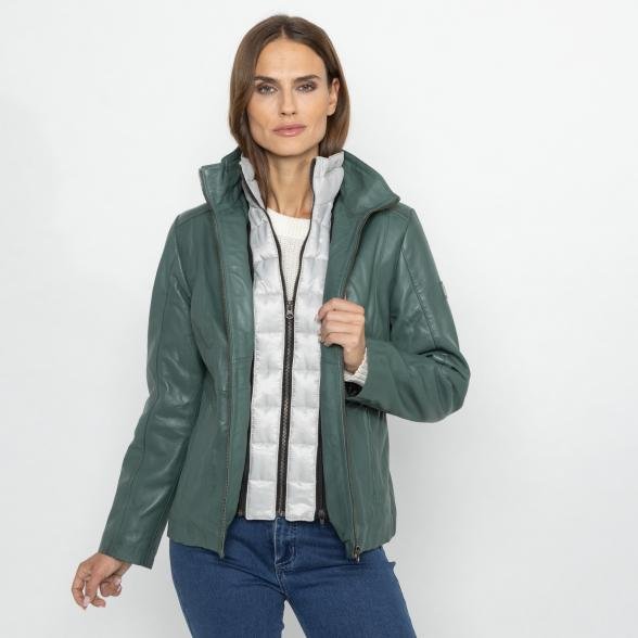OTTO KERN Damen-Lederjacke 'Beate' grün