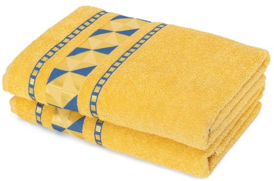 Duschtuch 2tlg. grafisch gelb 70x140 cm