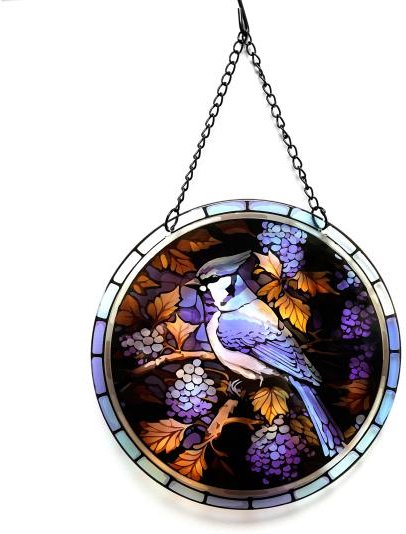 Fensterbild Haubenmeise 25cm