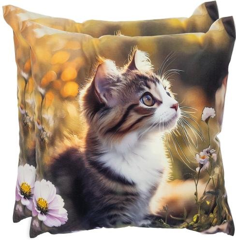 2 Dekokissen Kätzchen 40x40cm