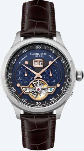 EARNSHAW Automatikuhr "Baron Grand Date" blau