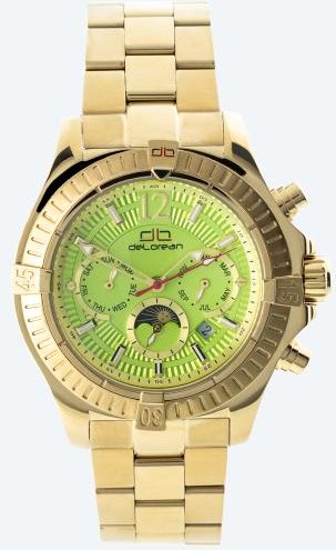 deLorean Herren-Automatikuhr "Fangio" lime-gold