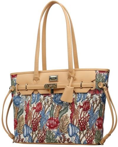 Henney Bear Shopper beige/gemustert