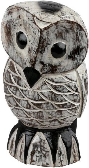 Darimana Eule Albesiaholz blackwash, ca. 30 cm