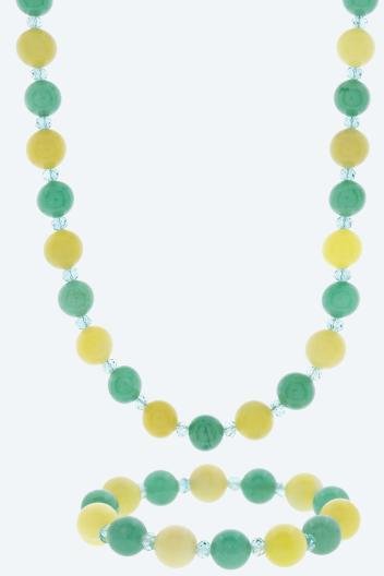 SET: Collier und Armband Aventurin, Lemon Jade