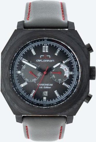 deLorean Herren-Automatikuhr "Carboneum" grau