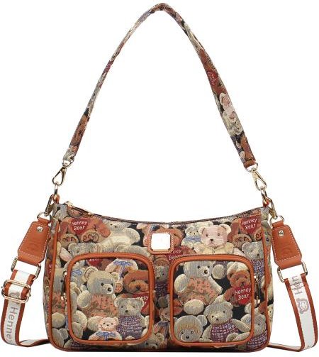 Henney Bear Schultertasche cognac/multicolor