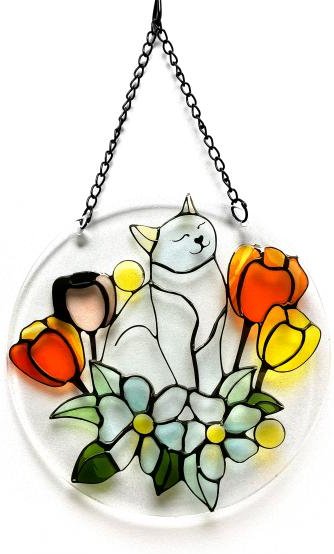 Fensterbild Katzenglück 25cm