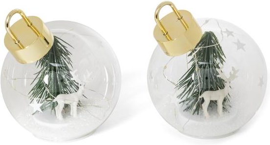 LED Kugelset Hirsch mit Tanne 2tlg.