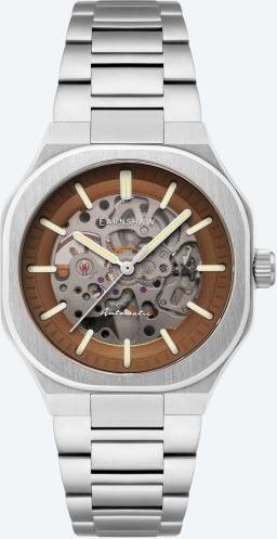 EARNSHAW Automatikuhr "Exeter Skeleton" braun