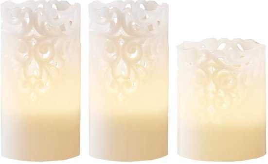 3 LED-Kerzen Rankenmuster