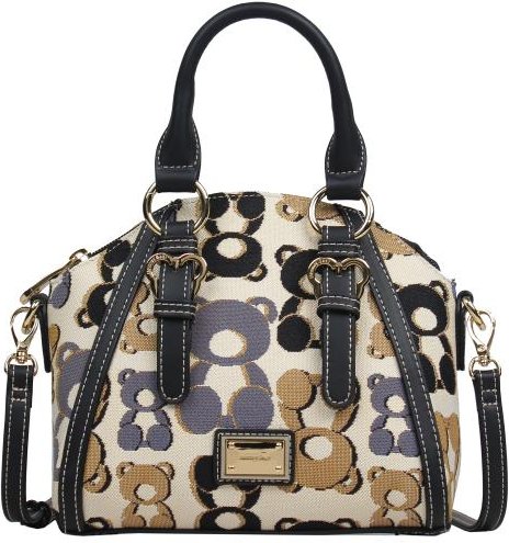 Henney Bear Henkeltasche schwarz/gemustert