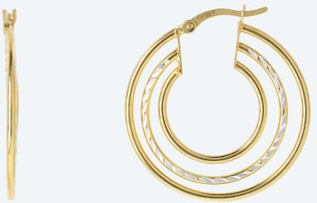 Creolen 925 Sterling Silber bicolor