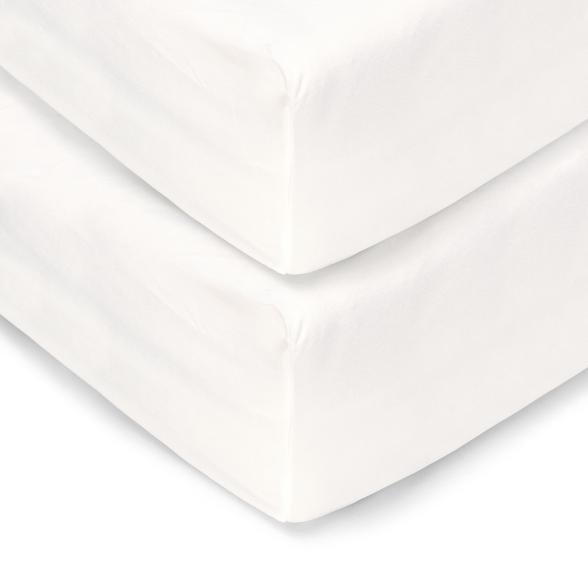 Jersey-Spannbettlaken 2er Set weiß