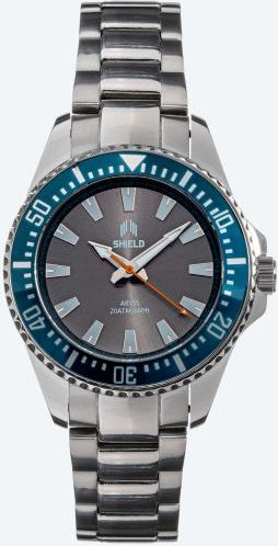 Shield Herrenuhr "Abyss" Quarz, 20 ATM, silber