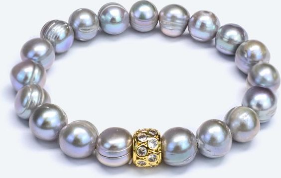 Armband Süßwasserzuchtperlen, Zirkonia