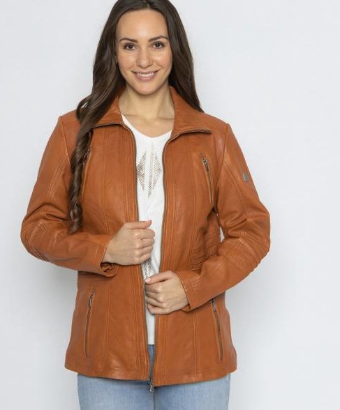 OTTO KERN Damen-Lederjacke cognac