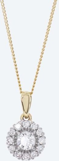 Anhänger mit Kette 375 Gelbgold Kanada Brillanten