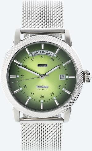 PortaS Herren-Automatikuhr "Ernstthal" silber-lime