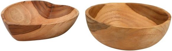 Darimana Teakschale 2er Set, geschliffen, 15 cm