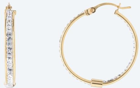 Creolen 375 Gelbgold Kristalle