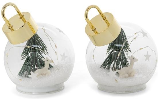 LED Kugelset Reh mit Tanne 2tlg.