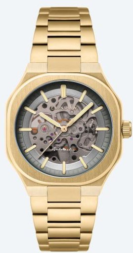 EARNSHAW Automatikuhr "Exeter Skeleton" gold-grau