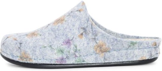 Dr. Feet Damenhausschuhe grau mit Blumen